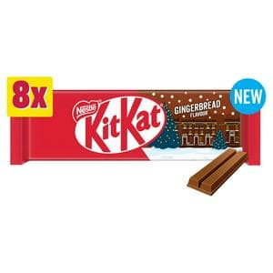 KitKat 2 Finger Gingerbread Flavour Chocolate Biscuit Bar Multipack x8 165.6g