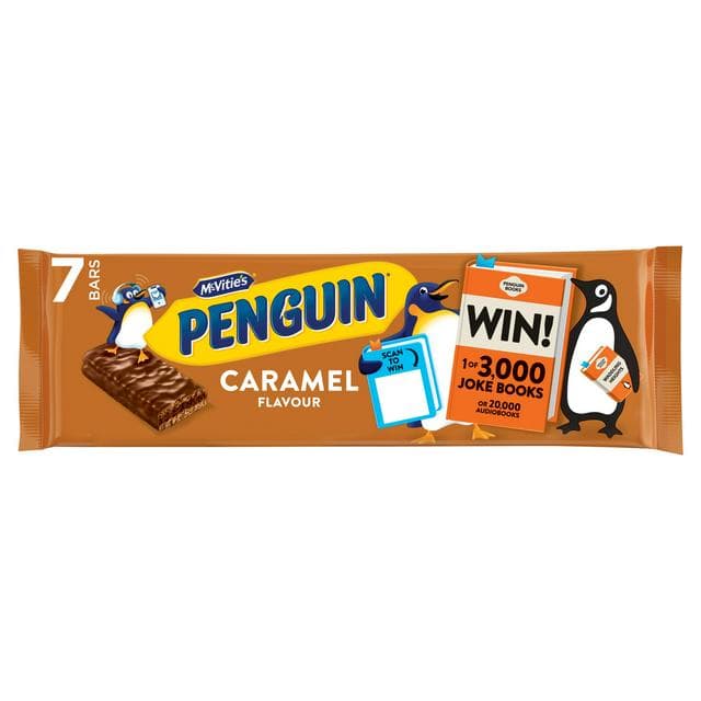 McVitie's Penguin Caramel Flavour Bars 7 x 24.6g - gallery image 1