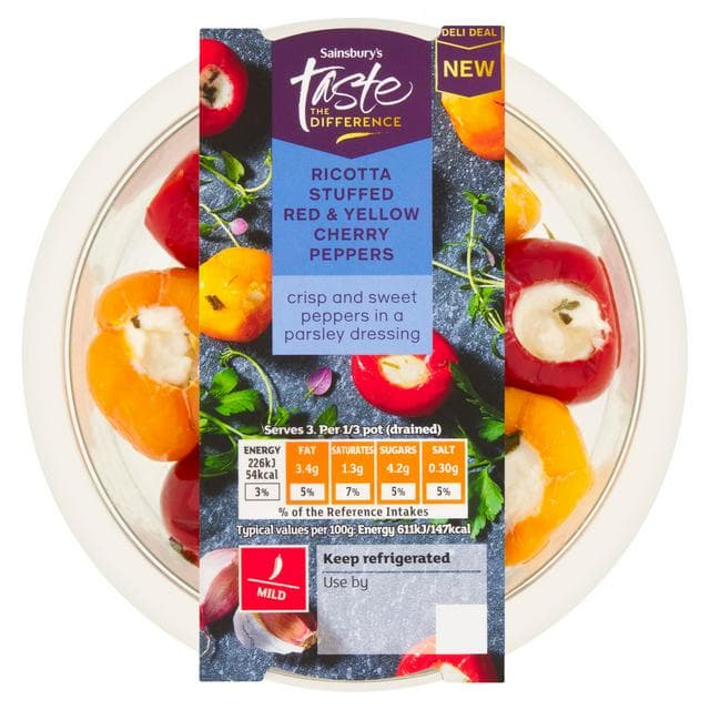 Sainsbury's Ricotta Stuffed Peppers, Taste the Difference 125g - gallery image 1