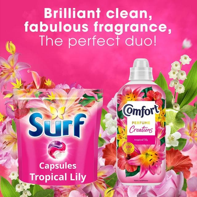 Surf 3 in 1 Laundry Washing Detergent Capsules Tropical Lily 51 Washes - gallery image 4