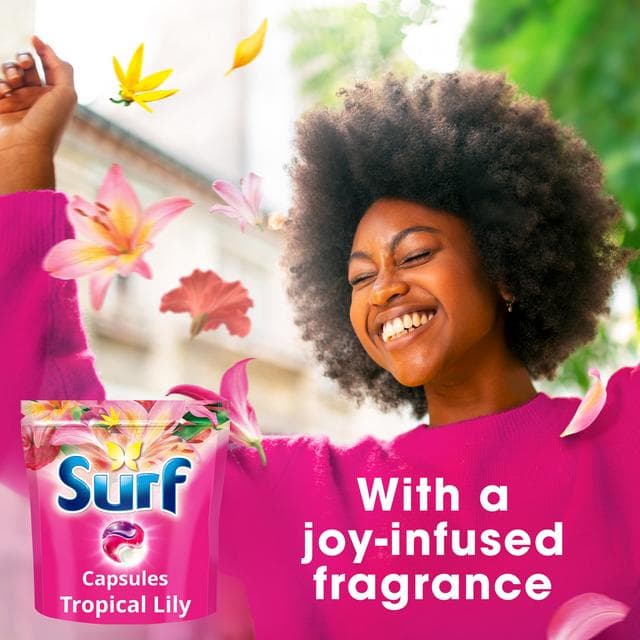 Surf 3 in 1 Laundry Washing Detergent Capsules Tropical Lily 51 Washes - gallery image 6