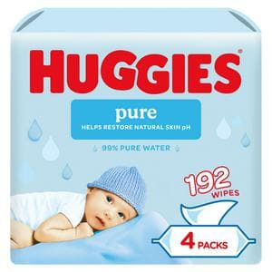 Huggies Pure Plastic Free Baby Wipes 4 x 48