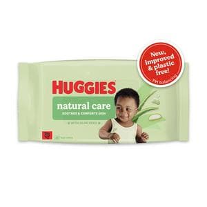 Huggies Natural Care Plastic Free Baby Wipes x48