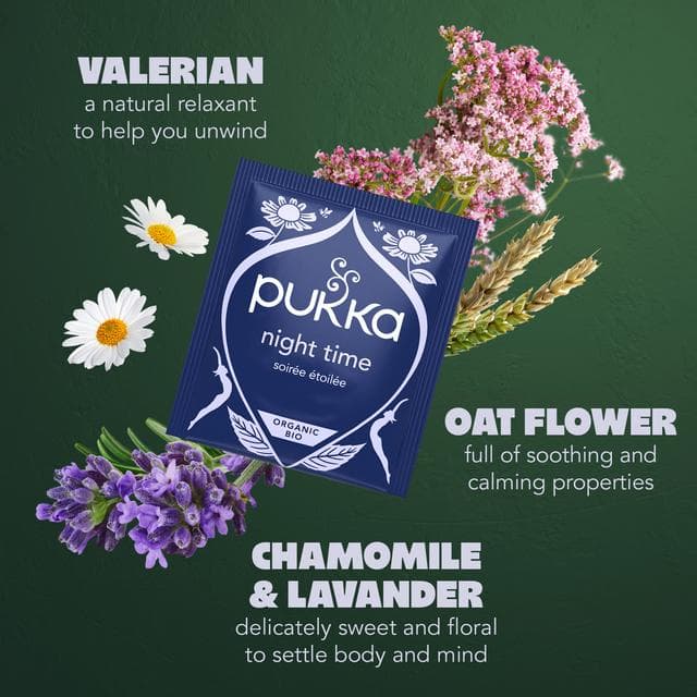 Pukka Organic Night Time Herbal Home Compostable Sleep Tea Bags with Chamomile x40 40g - gallery image 2