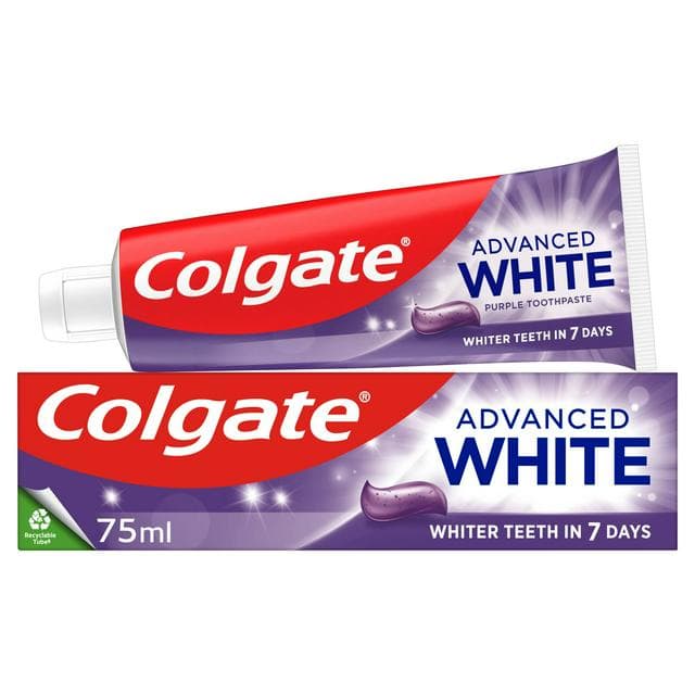 Colgate Advanced White Purple Teeth Whitening Toothpaste 75ml - gallery image 1