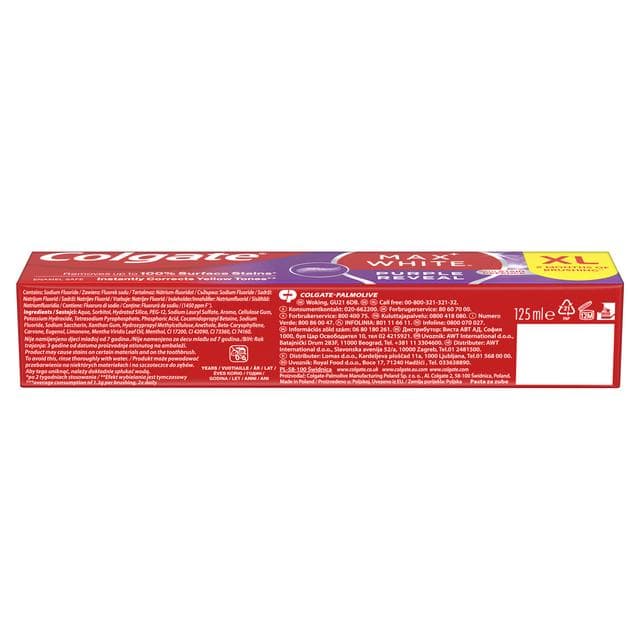 Colgate Max White Purple Reveal Instant Teeth Whitening Toothpaste 125ml - gallery image 2