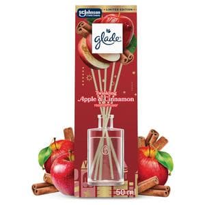 Glade Twinkling Apple & Cinnamon Festive Reed Diffuser, Limited Edition 50ml
