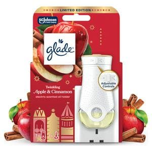 Glade Twinkling Apple & Cinnamon Festive Plug In Holder Air Freshener, Limited Edition 20ml