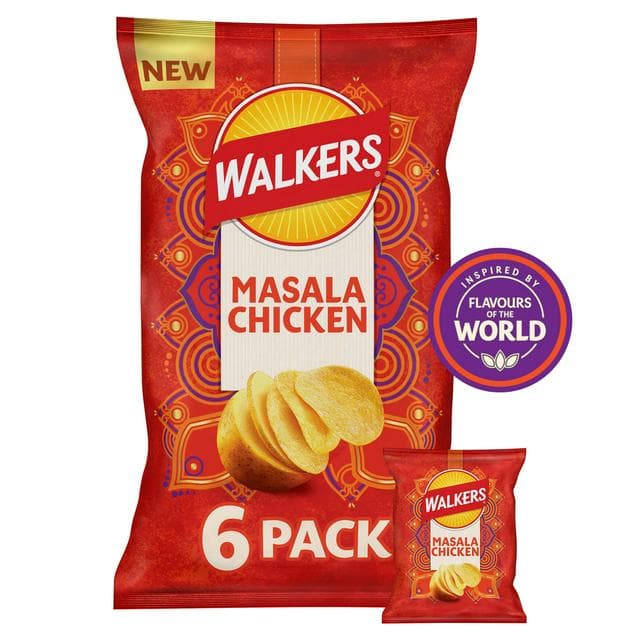 Walkers 6 x 25g Masala Chicken Multipack Crisps - gallery image 1