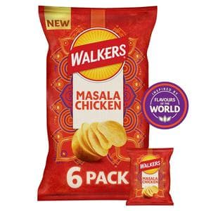 Walkers 6 x 25g Masala Chicken Multipack Crisps