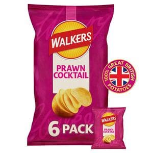 Walkers Prawn Cocktail Multipack Crisps 6 x 25g