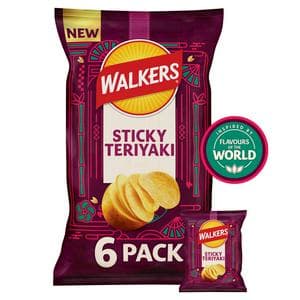 Walkers 6 x 25g Sticky Teriyaki Flavour Multipack  Sharing Crisps