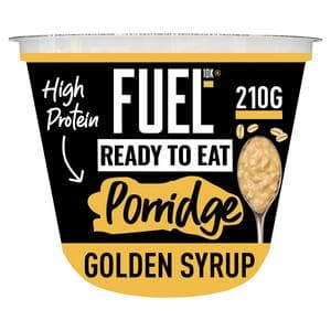FUEL10K 210g Golden Syrup Ready to Eat On the Go Protein Porridge Oat Cereal Pot