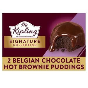 Mr Kipling 2 x Signature Belgian Chocolate Brownie Sponge Pudding Dessert Cake Pots
