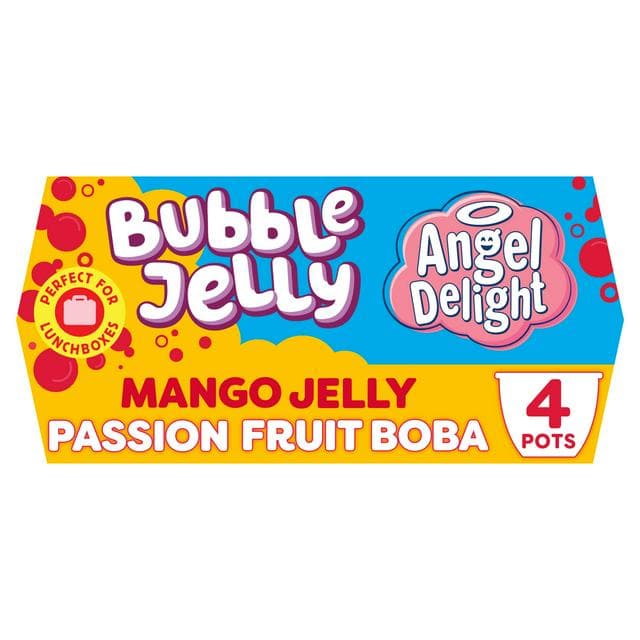 Angel Delight 4 x Mango Jelly & Passionfruit Boba Bubble Dessert Snack Pot - gallery image 1