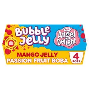 Angel Delight 4 x Mango Jelly & Passionfruit Boba Bubble Dessert Snack Pot