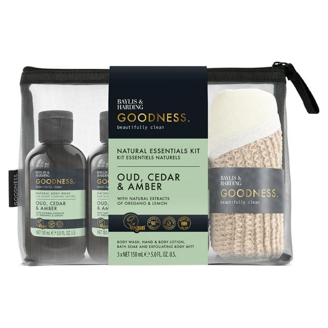 Baylis & Harding Goodness Oud, Cedar & Amber Essentials Gift Set - gallery image 1