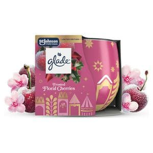 Glade Scented Candle Sleeved Frosted Floral Cherries 108g