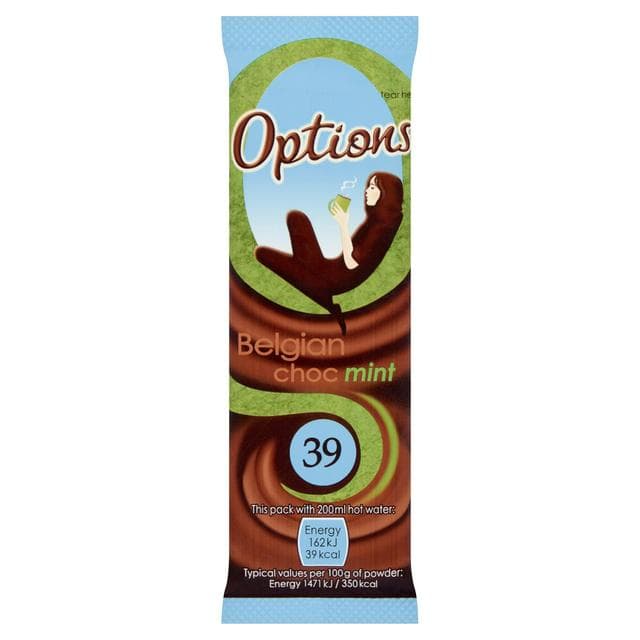 Options Instant Belgian Hot Chocolate Mint Drink 11g - gallery image 1