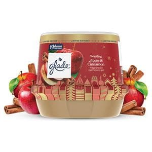 Glade Twinkling Apple & Cinnamon Festive Bathroom Air Freshener Gel, Limited Edition 180g