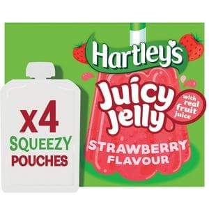 Hartley's Strawberry Flavour Juicy Jelly Pouches 4 x 90g