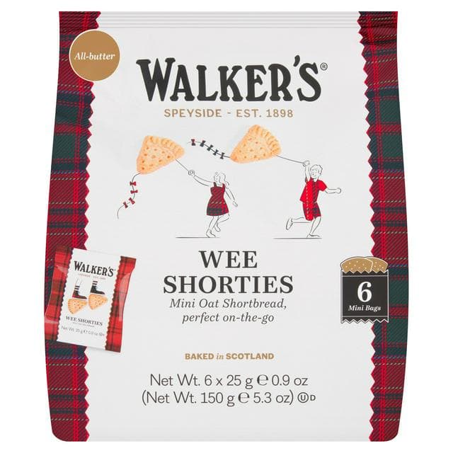 Walker's Wee Shorties Mini Oat Shortbread Triangles 6 x 25g - gallery image 1