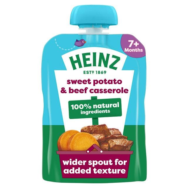Heinz Sweet Potato & Beef Casserole Baby Food Pouch 7+ Months 130g - gallery image 1