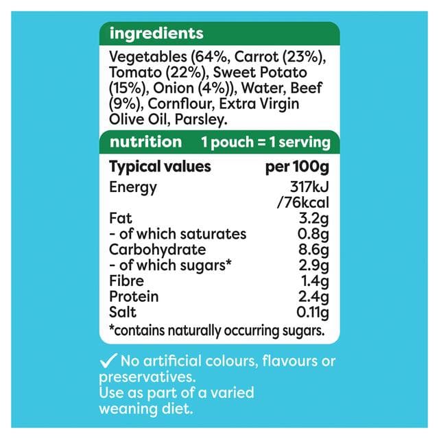 Heinz Sweet Potato & Beef Casserole Baby Food Pouch 7+ Months 130g - gallery image 5