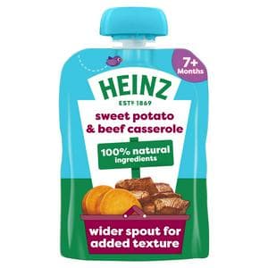 Heinz Sweet Potato & Beef Casserole Baby Food Pouch 7+ Months 130g