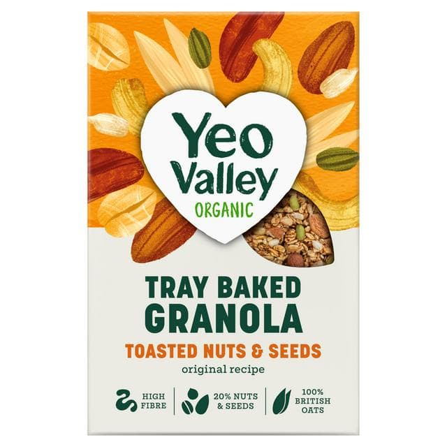 Yeo Valley Organic Tray Baked Granola Toasted Nuts & Seeds 360g - gallery image 1