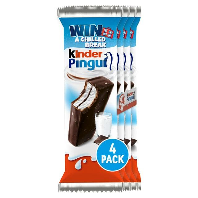 Kinder Pingui Milk & Chocolate Chilled Treat 4 x 30g - gallery image 1