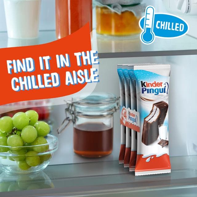 Kinder Pingui Milk & Chocolate Chilled Treat 4 x 30g - gallery image 3