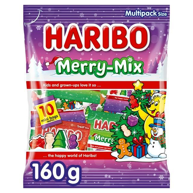 Haribo 160g Merry Mix Fruit, Milk & Sweet Multipack Foam - gallery image 1