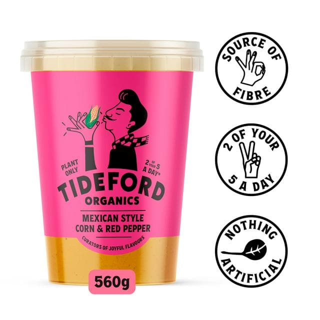 Tideford Organics 560g Mexican Style Corn & Red Pepper Soup - gallery image 1