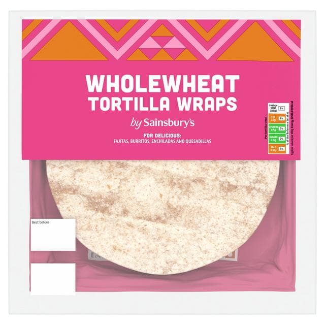 Sainsbury's 320g Wholewheat Tortilla Wraps - gallery image 1