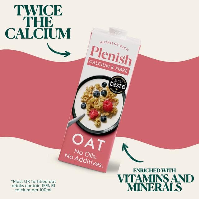 Plenish 1L Chilled Dairy Free Oat Calcium & Fibre Drink - gallery image 3