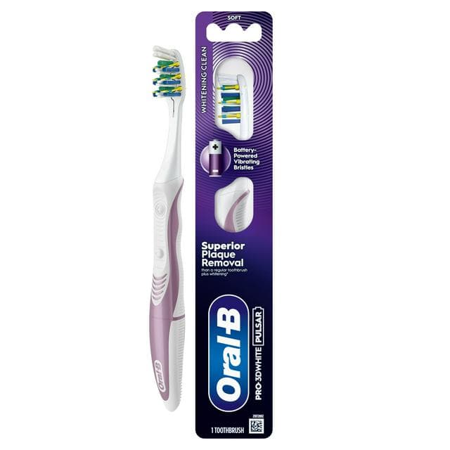 Oral-B Pro 3D White Pulsar Battery Powered Toothbrush for Whitening & Plaque Removal - gallery image 1