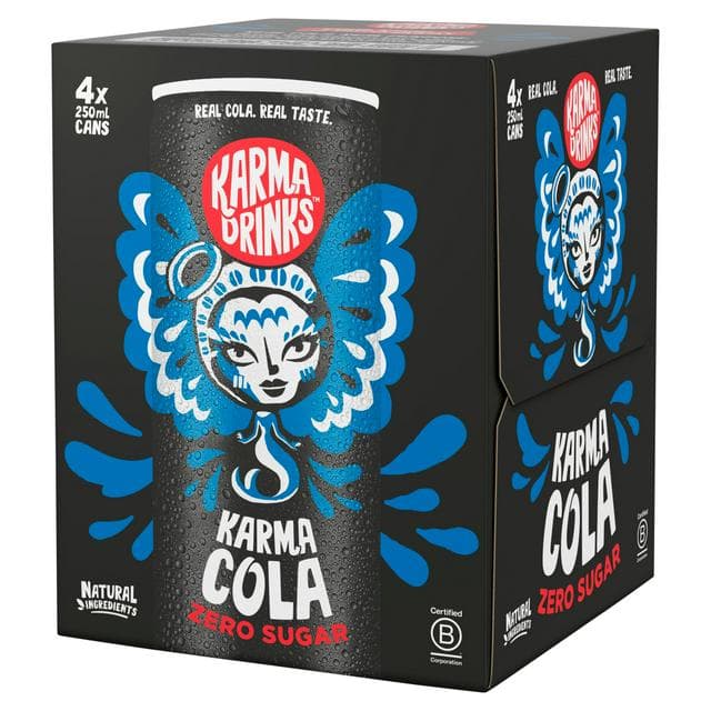 Karma Drinks Sugar Free Natural Cola 4 x 250ml - gallery image 1