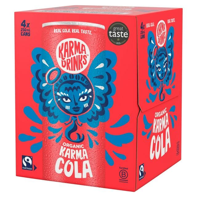 Karma Drinks Organic Cola Cans 4 x 250ml - gallery image 1