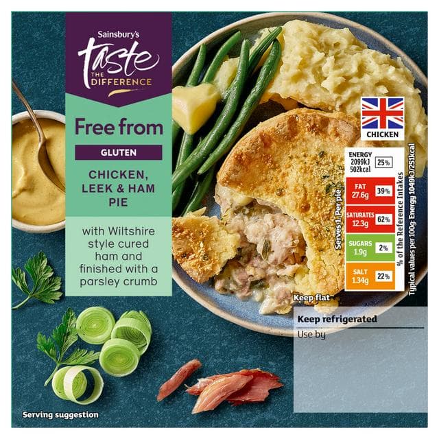 Sainsbury's Free From Chicken, Leek & Ham Pie, Taste the Difference 200g - gallery image 1