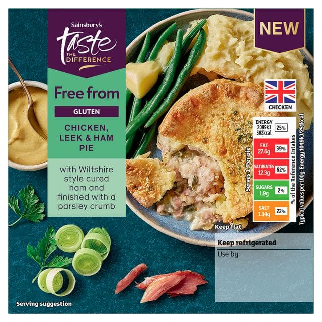 Sainsbury's Free From Chicken, Leek & Ham Pie, Taste the Difference 200g - gallery image 1