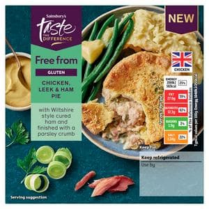 Sainsbury's Free From Chicken, Leek & Ham Pie, Taste the Difference 200g