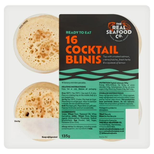 The Real Seafood Co. 16 x Cocktail Blinis 135g - gallery image 1