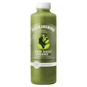 Mockingbird Raw Press 750ml Raw Daily Greens, Cucumber, Spinach, Pineapple, Kiwi with Vitamins Juice
