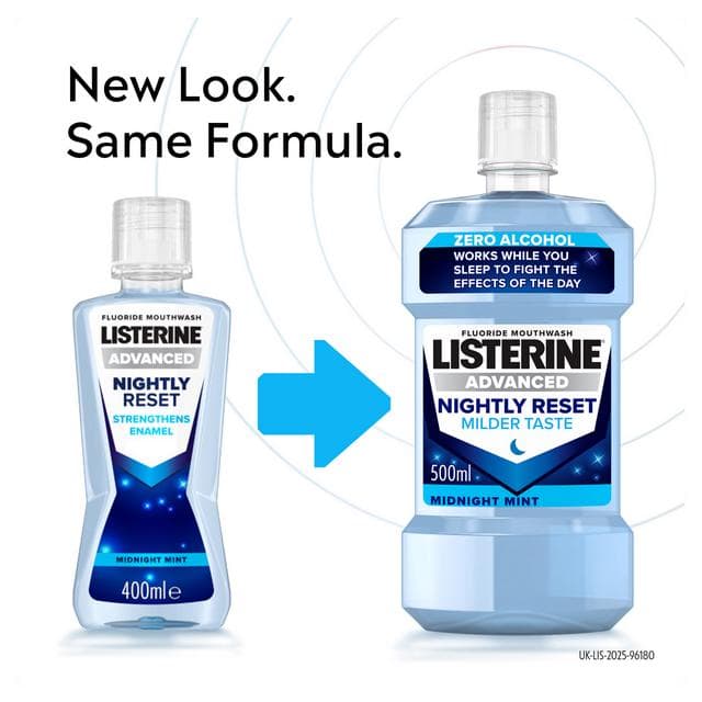Listerine Advanced Nightly Reset Zero Alcohol Mouthwash 500ml - gallery image 2