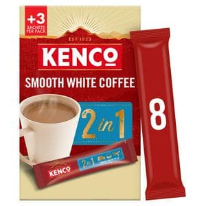 Kenco 2 In 1 Smooth White Instant Coffee Sachets x8