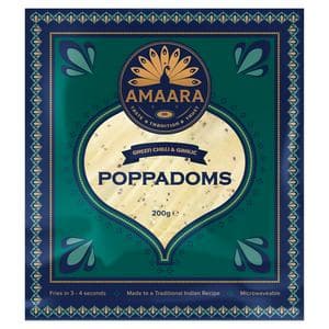 Amaara 200g Green Chilli & Garlic Poppadoms