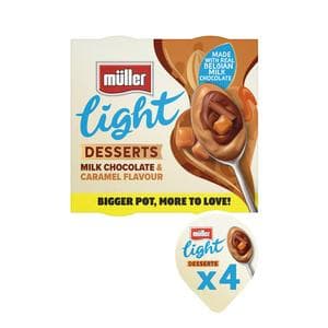 Müller Light Desserts Milk Chocolate & Caramel Flavour 4 x 90g