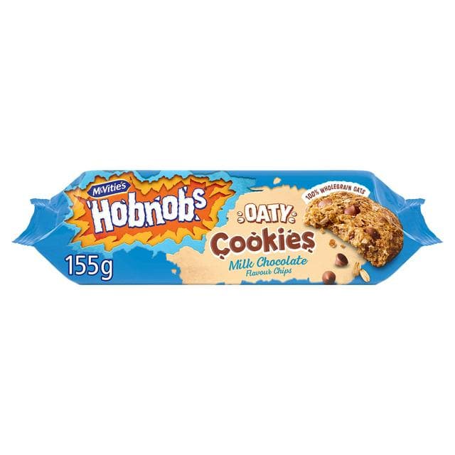 McVitie's Hobnobs Milk Chocolate Flavour Chips Oaty Cookies 155g - gallery image 1