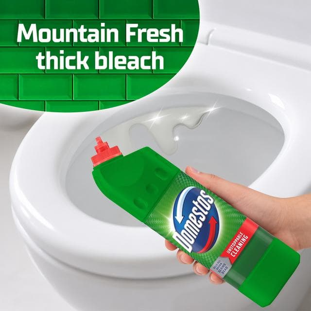 Domestos Mountain Fresh Pine Thick Bleach Toilet & Multipurpose Cleaner 1L - gallery image 2